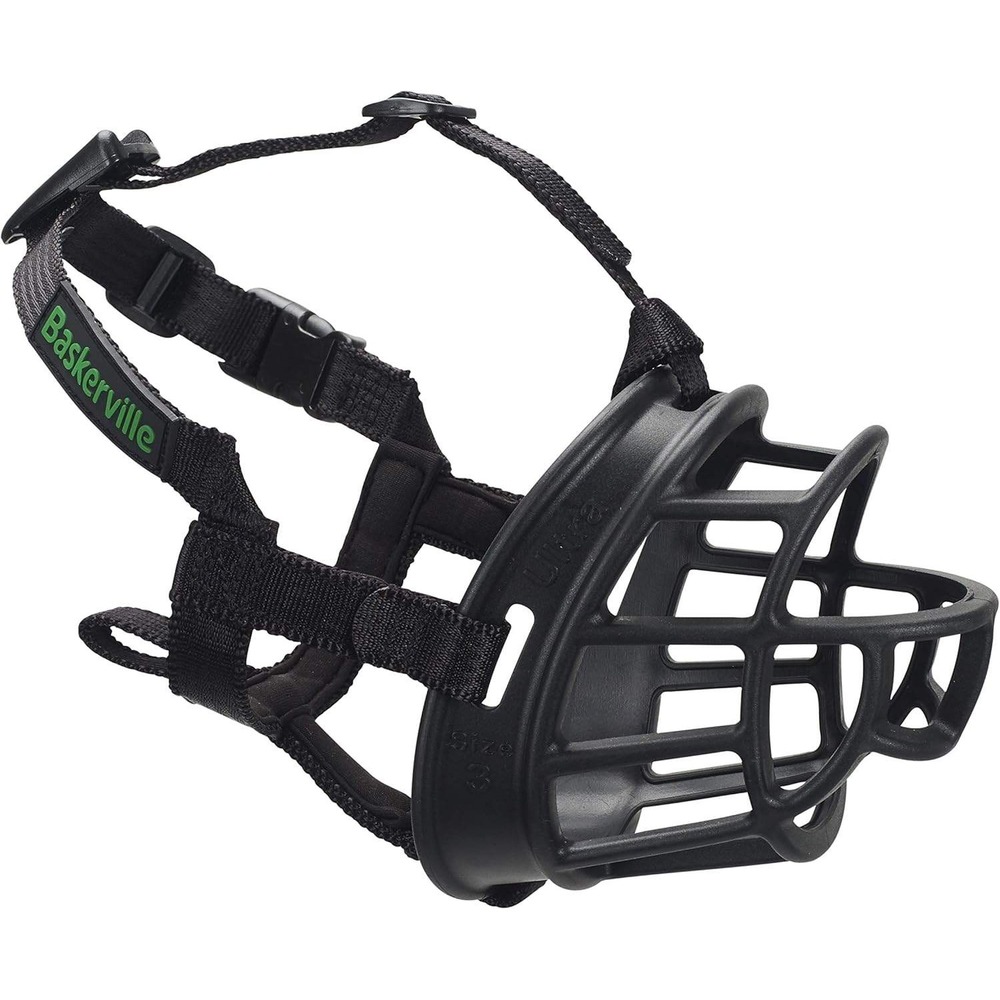 Baskerville 62620F Ultra Basket Muzzle Size 6 Black Adjustable Padded